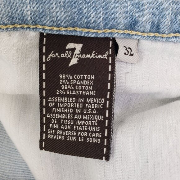 7 for all Mankind Patch Distressed Rigid Light Wash Jeans Size 32 - Picture 5 of 7